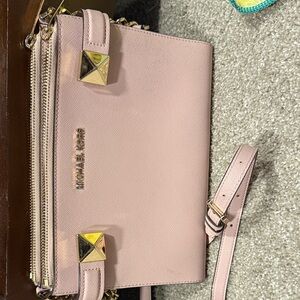 Michael Kors Blush Crossbody Bag with Gold Accents